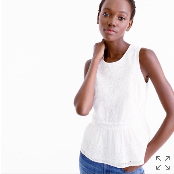 J Crew Eyelet Peplum Top - Picture 4 of 4